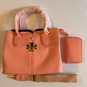 Fashion Coral Monogram Handbag with matching wallet